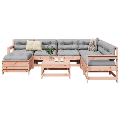 8 Piece Garden Sofa Set White Solid Wood Pine