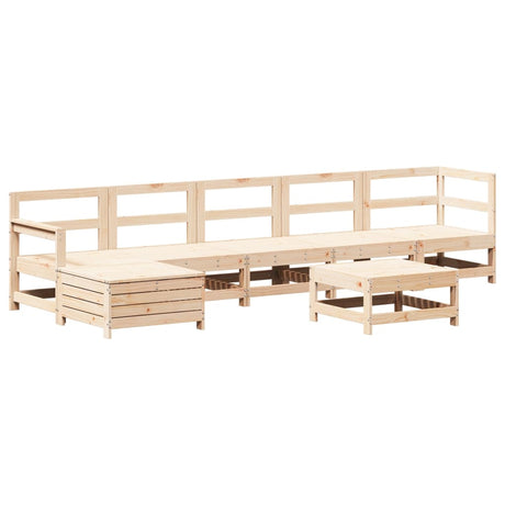 7 Piece Garden Lounge Set Solid Wood Pine