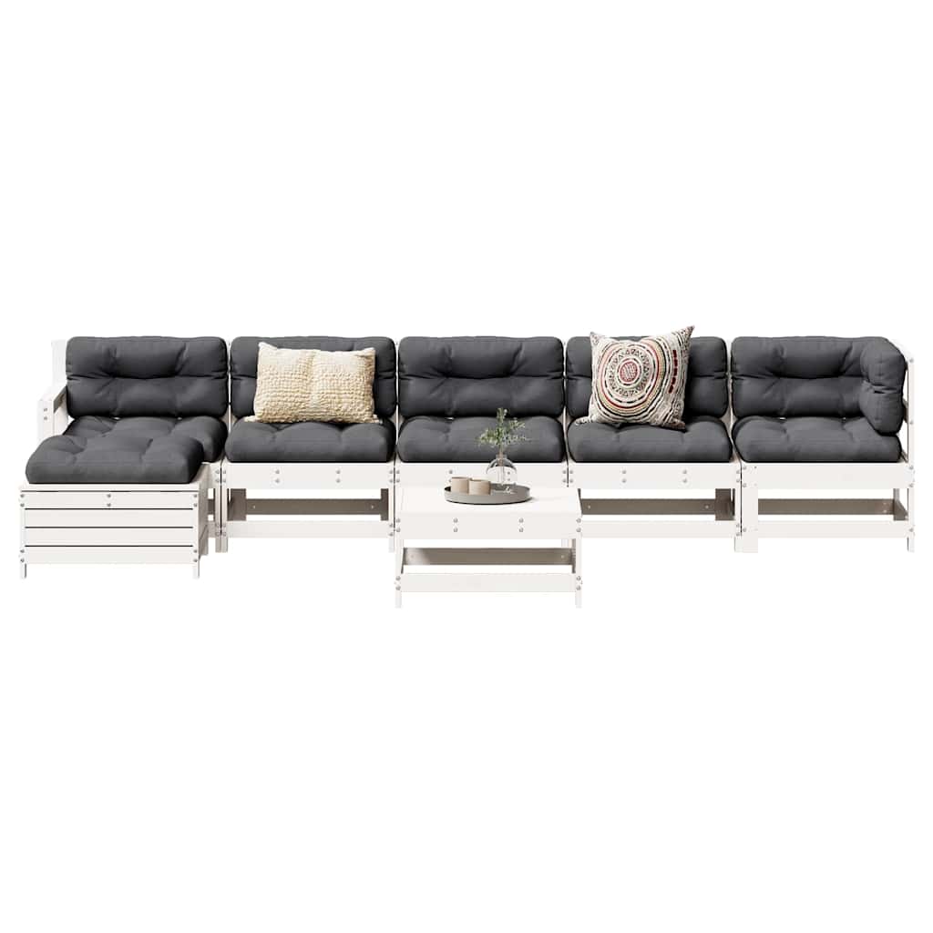 7 Piece Garden Lounge Set Solid Wood Pine