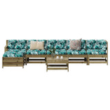 7 Piece Garden Lounge Set Solid Wood Pine