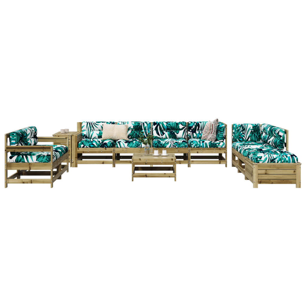 11 Piece Garden Sofa Set Solid Wood Douglas Fir