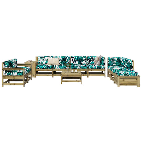 11 Piece Garden Sofa Set Solid Wood Douglas Fir