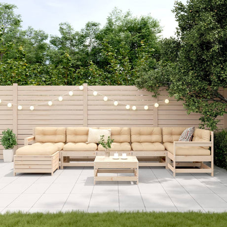 8 Piece Garden Sofa Set Solid Wood Pine