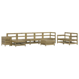 10 Piece Garden Sofa Set Impregnated Wood Pine