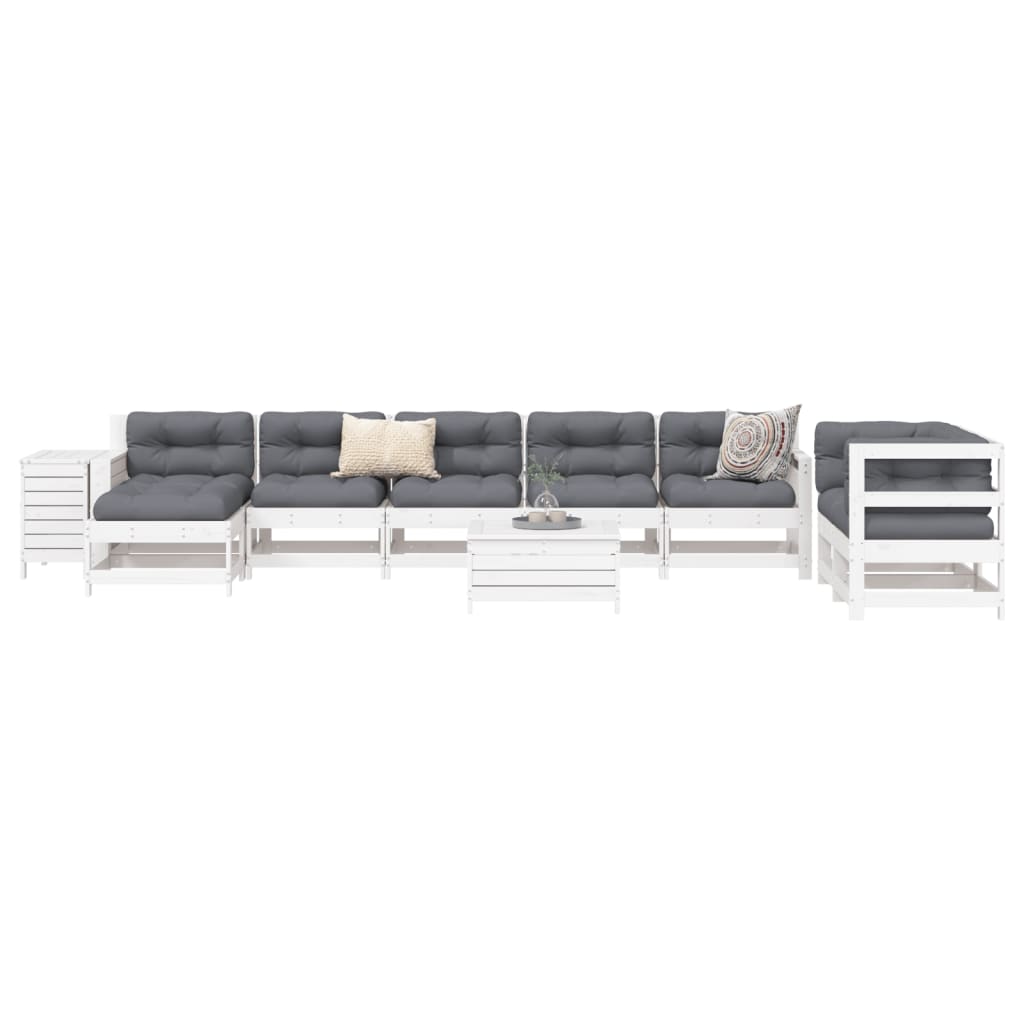 10 Piece Garden Sofa Set Solid Wood Pine