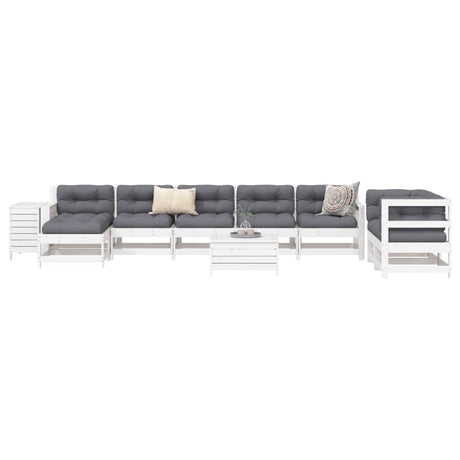 10 Piece Garden Sofa Set Solid Wood Pine