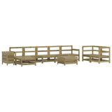 10 Piece Garden Sofa Set Impregnated Wood Pine