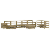 10 Piece Garden Sofa Set Impregnated Wood Pine