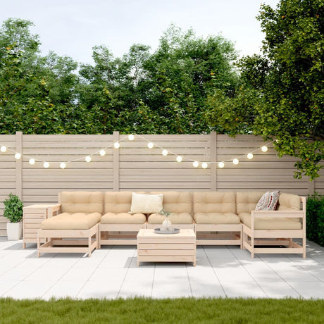 9 Piece Garden Sofa Set Solid Wood Pine