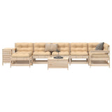 9 Piece Garden Sofa Set Solid Wood Pine