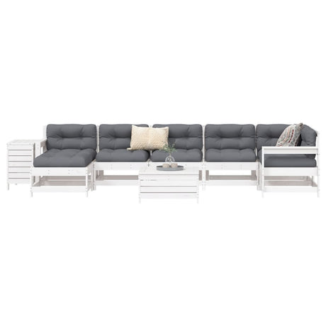 9 Piece Garden Sofa Set Solid Wood Pine