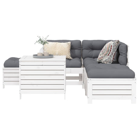 6 Piece Garden Sofa Set Solid Wood Pine