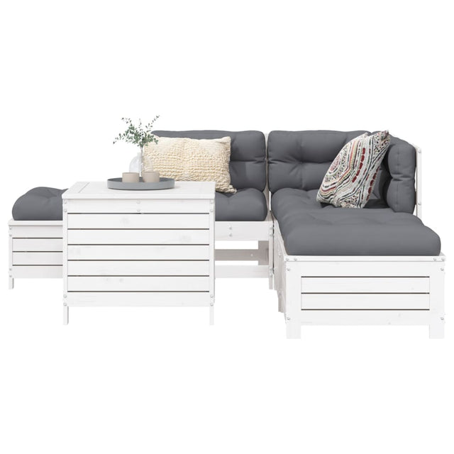 6 Piece Garden Sofa Set Solid Wood Pine