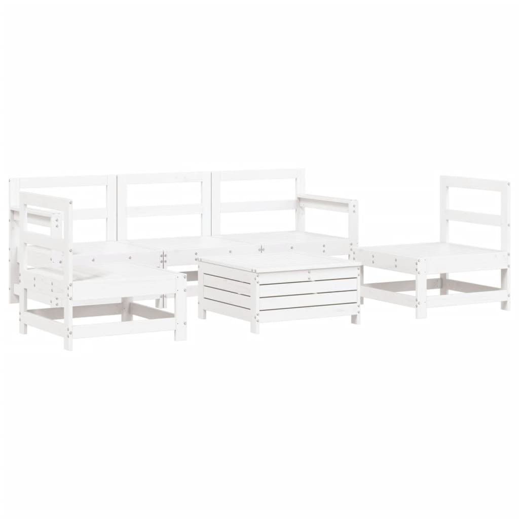 6 Piece Garden Sofa Set Solid Wood Pine