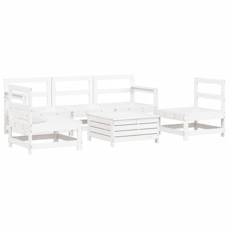 6 Piece Garden Sofa Set Solid Wood Pine