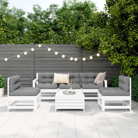 6 Piece Garden Sofa Set Solid Wood Pine