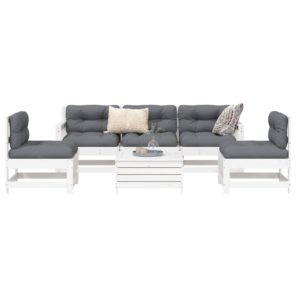 6 Piece Garden Sofa Set Solid Wood Pine