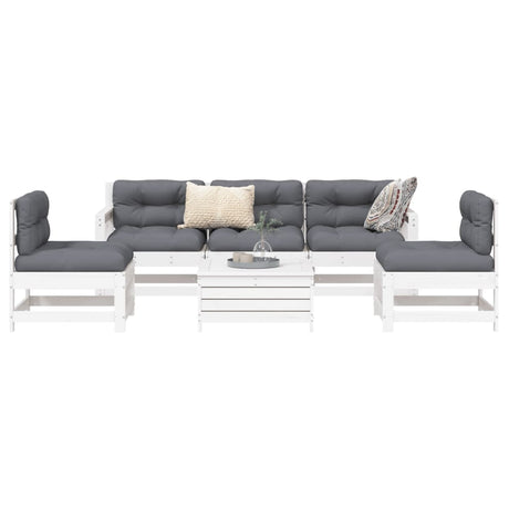6 Piece Garden Sofa Set Solid Wood Pine
