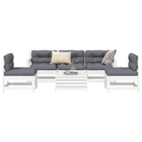 6 Piece Garden Sofa Set Solid Wood Pine