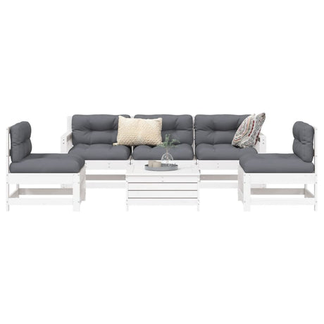 6 Piece Garden Sofa Set Solid Wood Pine