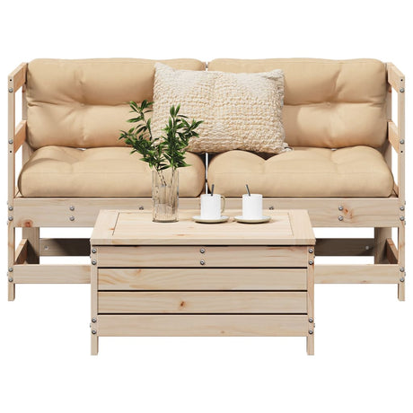 3 Piece Garden Sofa Set Solid Wood Douglas Fir