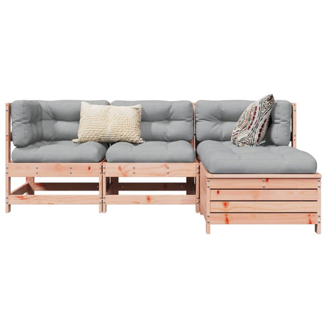 4 Piece Garden Sofa Set White Solid Wood Pine