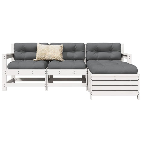 4 Piece Garden Sofa Set Solid Wood Douglas Fir