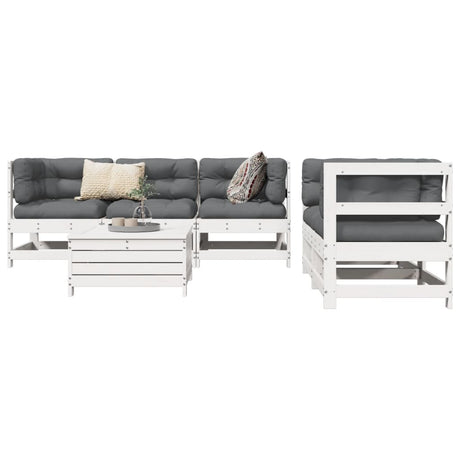 6 Piece Garden Sofa Set Solid Wood Pine