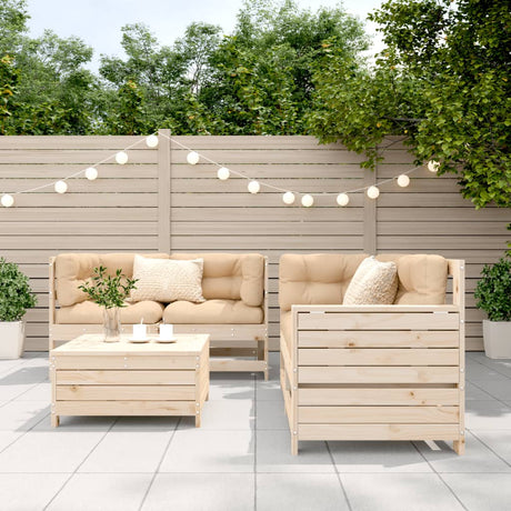 5 Piece Garden Sofa Set Solid Wood Pine