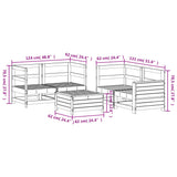 5 Piece Garden Sofa Set Solid Wood Pine