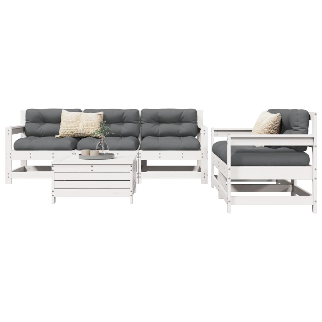 6 Piece Garden Sofa Set Solid Wood Douglas Fir