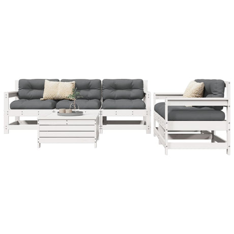 6 Piece Garden Sofa Set Solid Wood Douglas Fir