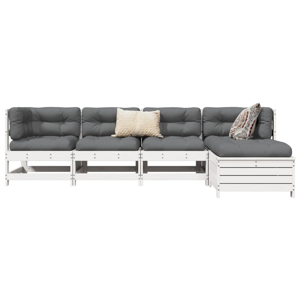 5 Piece Garden Sofa Set Solid Wood Pine