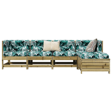 5 Piece Garden Sofa Set Solid Wood Pine