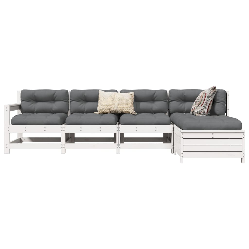 5 Piece Garden Sofa Set Solid Wood Pine
