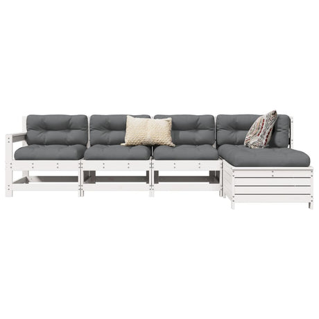 5 Piece Garden Sofa Set Solid Wood Pine