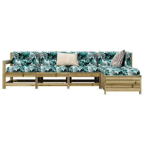 5 Piece Garden Sofa Set Solid Wood Pine