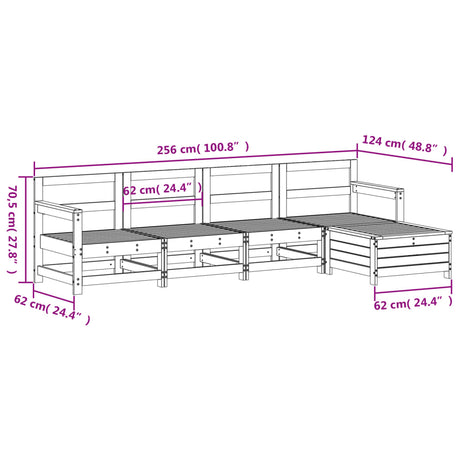 5 Piece Garden Sofa Set Impregnated Wood Pine