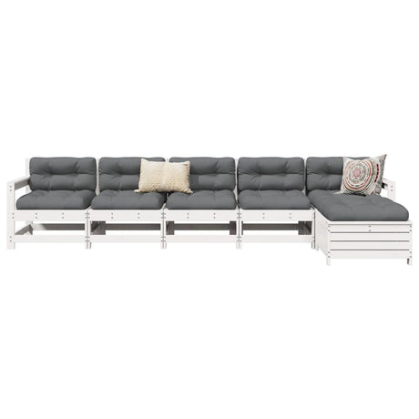 6 Piece Garden Sofa Set Solid Wood Pine