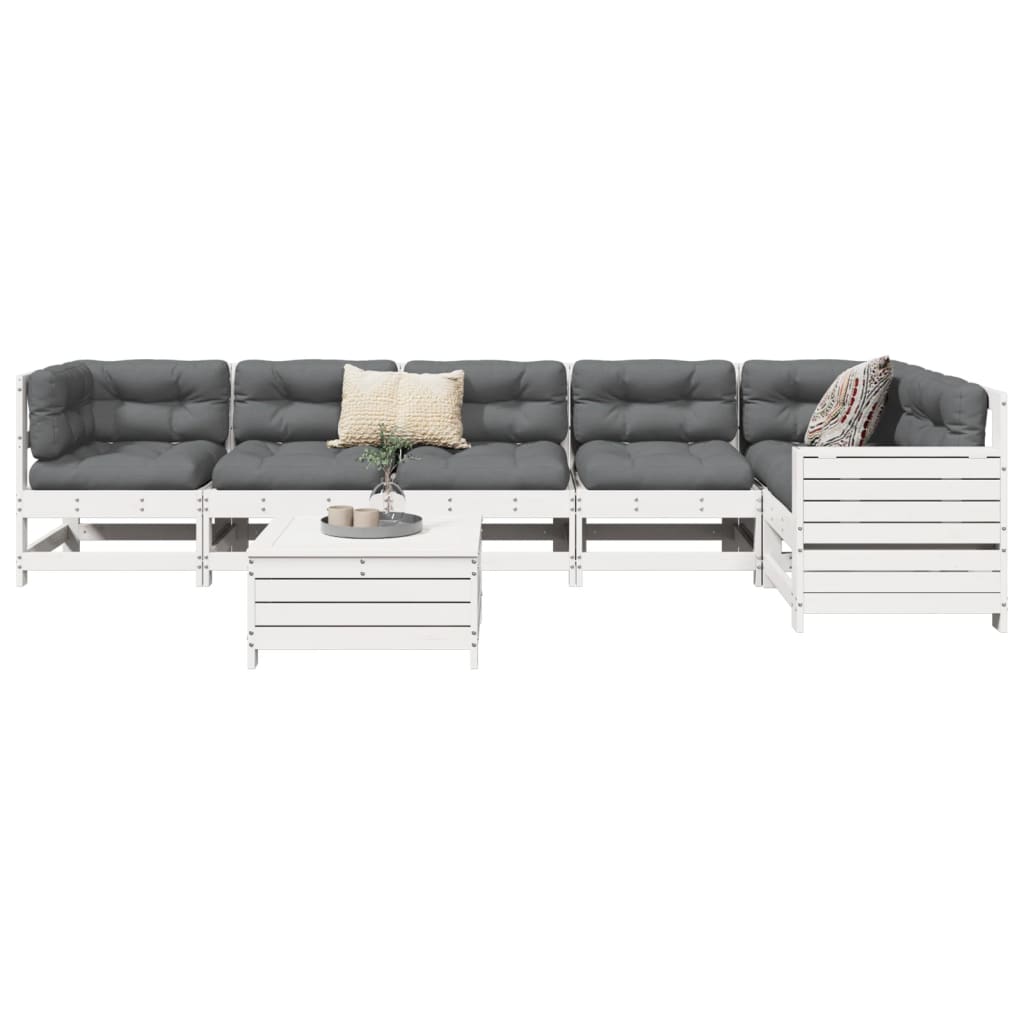 7 Piece Garden Sofa Set Solid Wood Douglas Fir