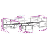 7 Piece Garden Sofa Set Solid Wood Douglas Fir