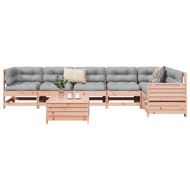 7 Piece Garden Sofa Set Solid Wood Douglas Fir