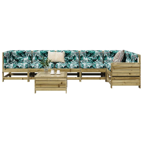 7 Piece Garden Sofa Set Solid Wood Douglas Fir