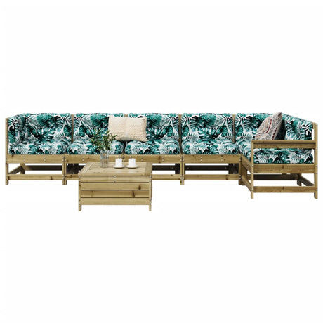7 Piece Garden Sofa Set Solid Wood Pine