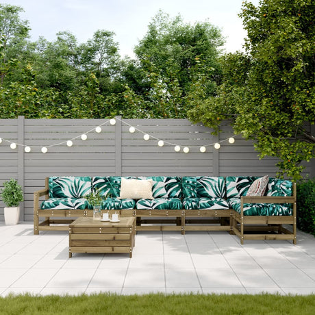 7 Piece Garden Sofa Set Impregnated Wood Pine