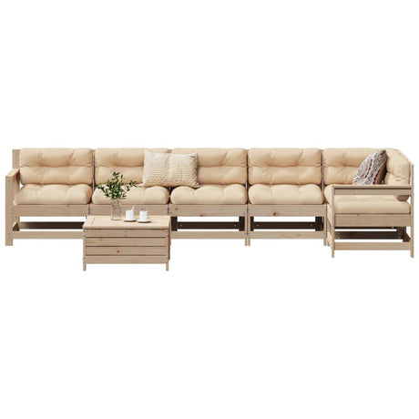 7 Piece Garden Sofa Set Solid Wood Douglas Fir