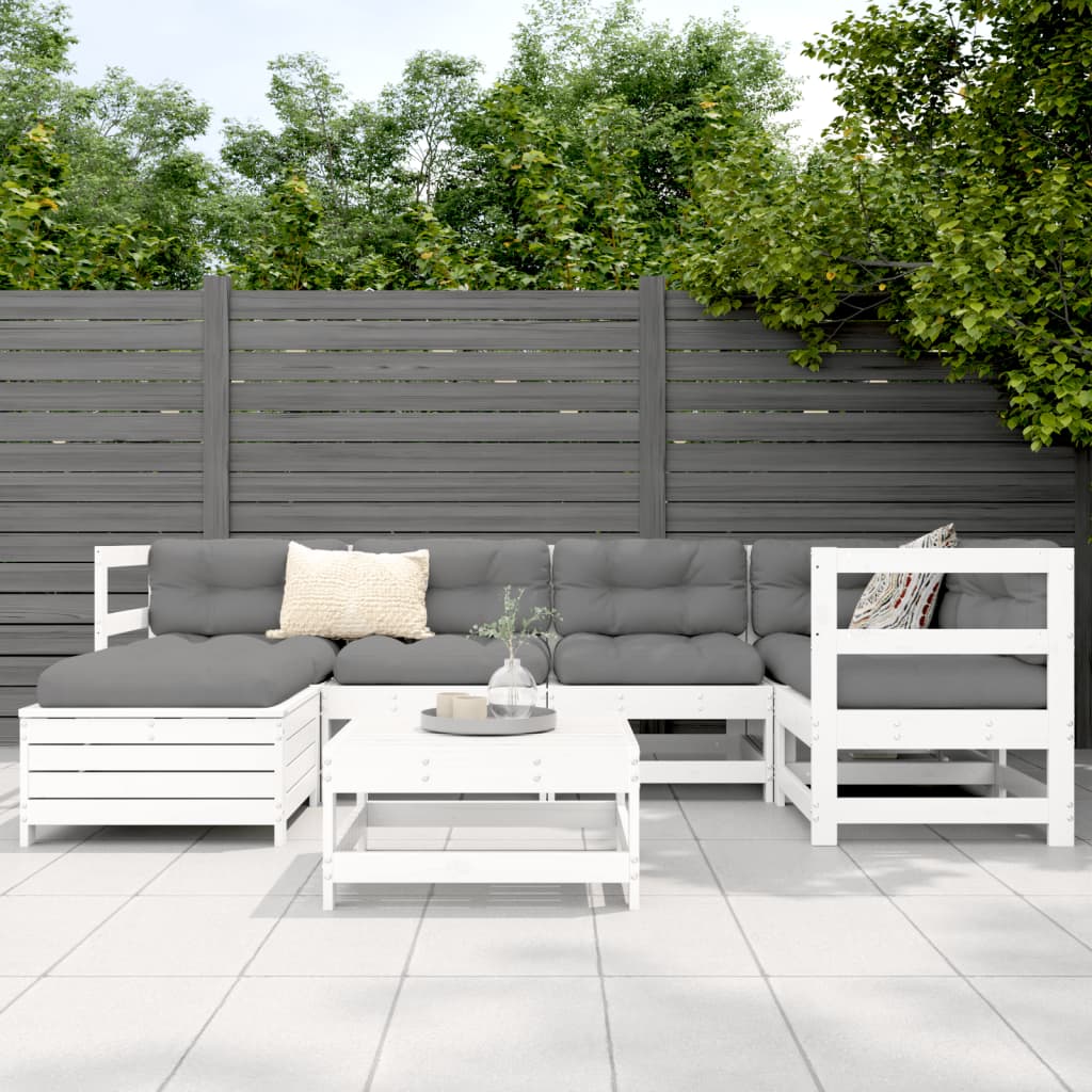 7 Piece Garden Sofa Set Solid Wood Pine