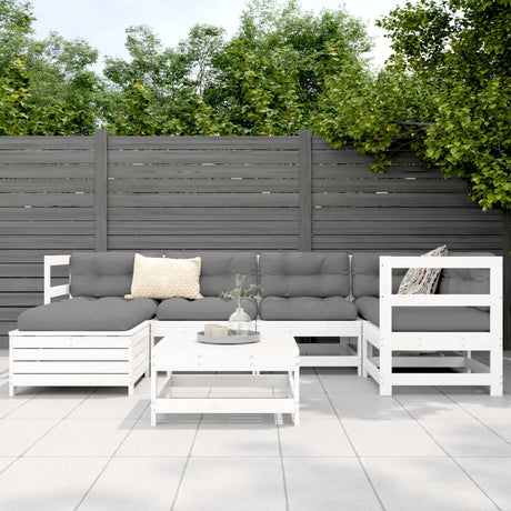 7 Piece Garden Sofa Set Solid Wood Pine