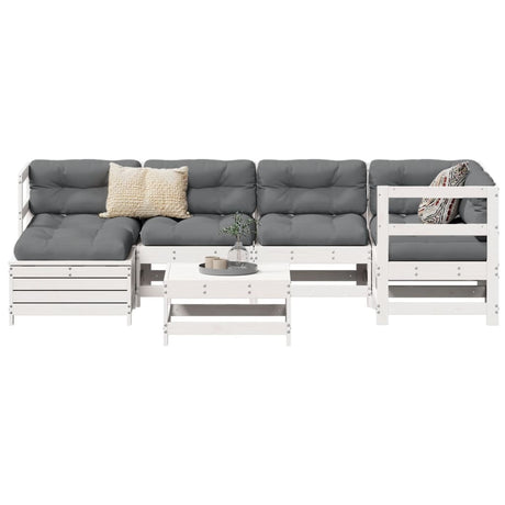 7 Piece Garden Sofa Set Solid Wood Pine
