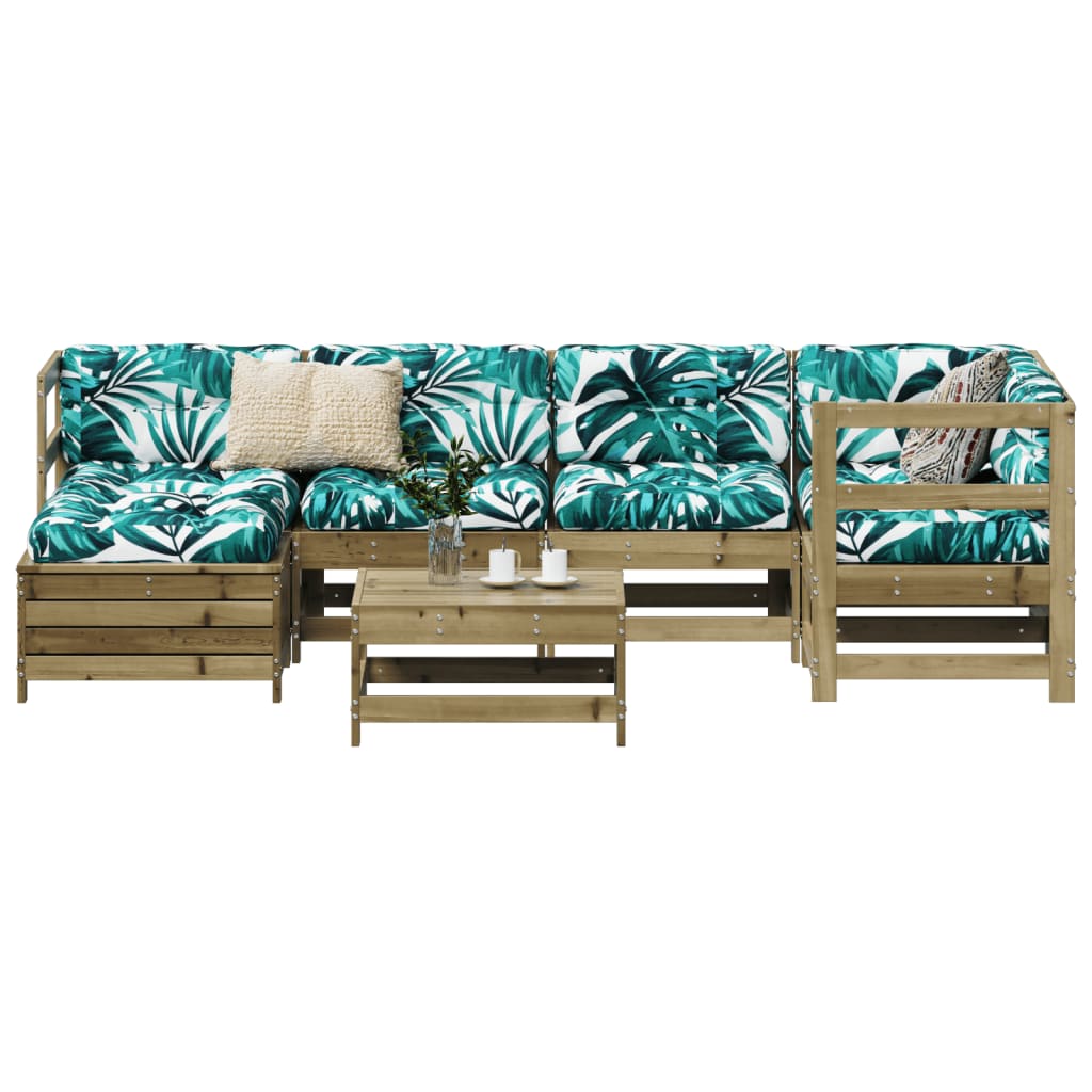7 Piece Garden Sofa Set Solid Wood Pine